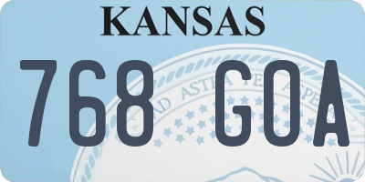 KS license plate 768GOA