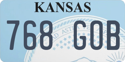 KS license plate 768GOB