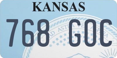 KS license plate 768GOC