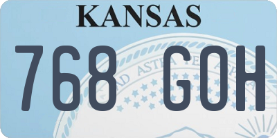 KS license plate 768GOH