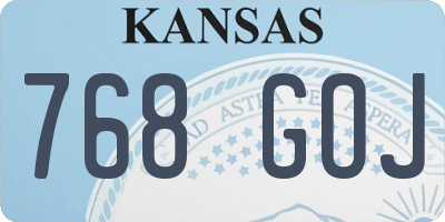 KS license plate 768GOJ