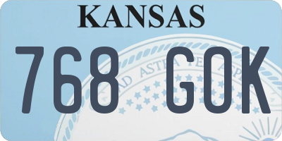 KS license plate 768GOK
