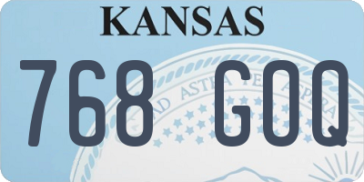 KS license plate 768GOQ