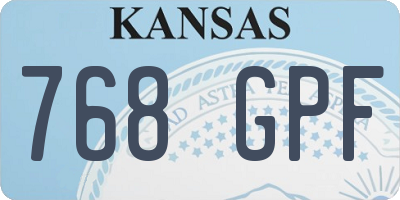 KS license plate 768GPF