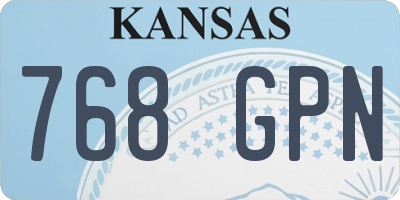 KS license plate 768GPN