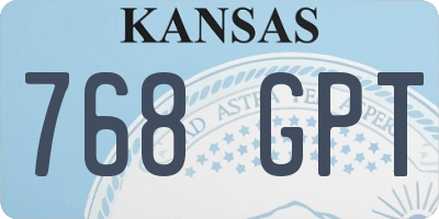 KS license plate 768GPT