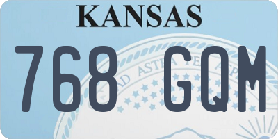 KS license plate 768GQM