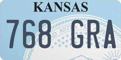 KS license plate 768GRA
