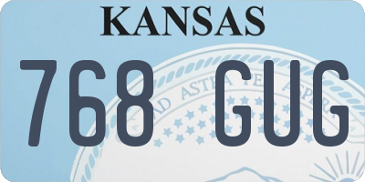 KS license plate 768GUG