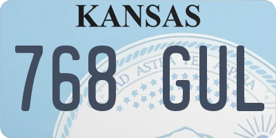 KS license plate 768GUL