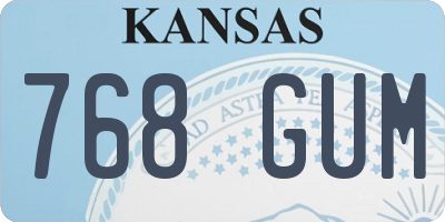 KS license plate 768GUM
