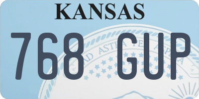 KS license plate 768GUP