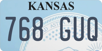 KS license plate 768GUQ