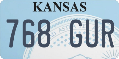 KS license plate 768GUR