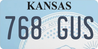 KS license plate 768GUS