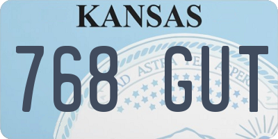 KS license plate 768GUT