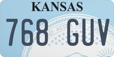 KS license plate 768GUV