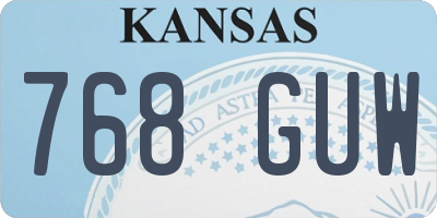 KS license plate 768GUW