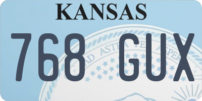 KS license plate 768GUX