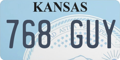 KS license plate 768GUY