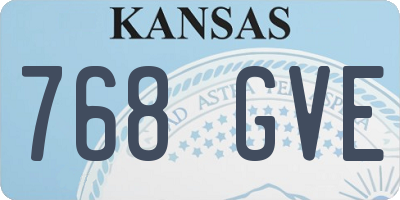 KS license plate 768GVE