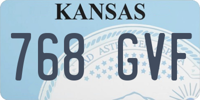 KS license plate 768GVF
