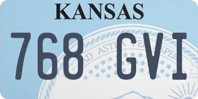 KS license plate 768GVI
