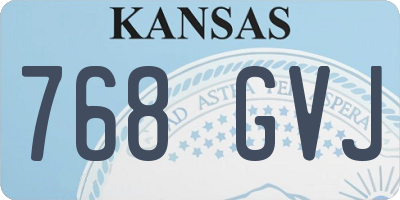 KS license plate 768GVJ