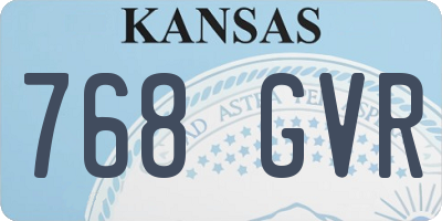 KS license plate 768GVR