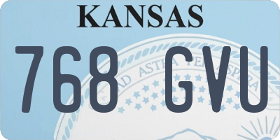 KS license plate 768GVU