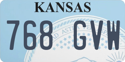 KS license plate 768GVW