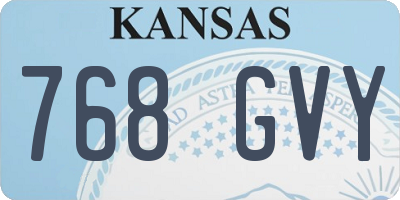 KS license plate 768GVY