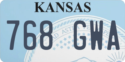 KS license plate 768GWA