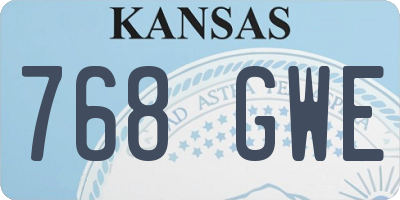 KS license plate 768GWE