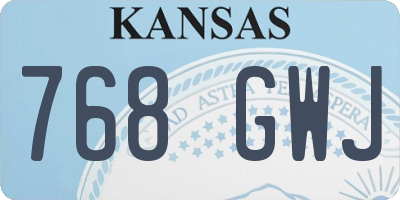 KS license plate 768GWJ