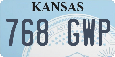 KS license plate 768GWP