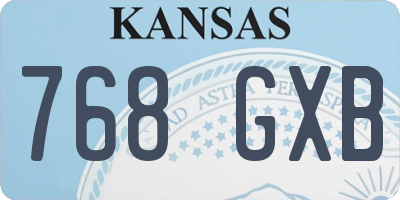 KS license plate 768GXB