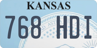 KS license plate 768HDI