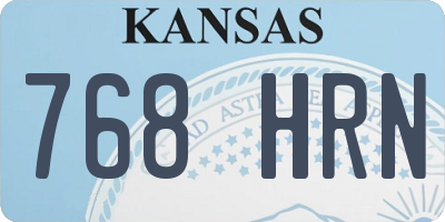 KS license plate 768HRN