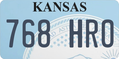 KS license plate 768HRO