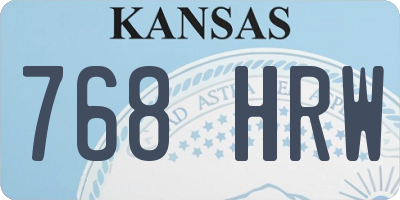 KS license plate 768HRW