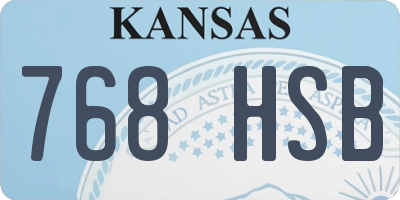 KS license plate 768HSB