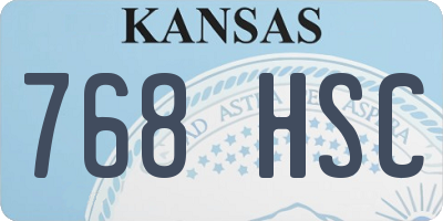 KS license plate 768HSC
