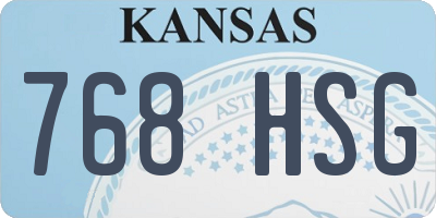 KS license plate 768HSG