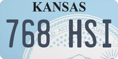 KS license plate 768HSI