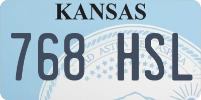 KS license plate 768HSL