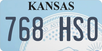 KS license plate 768HSO