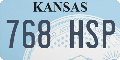 KS license plate 768HSP