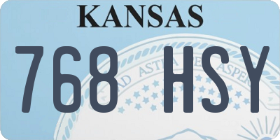 KS license plate 768HSY