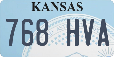 KS license plate 768HVA